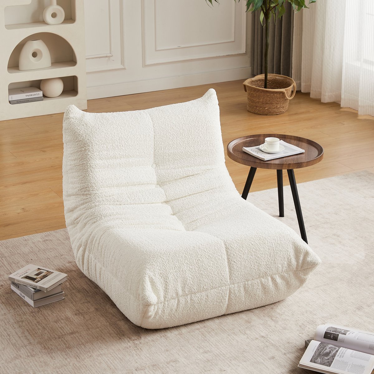 MODFU Loungestoel Zonder Armleuningen - Ergonomische Vorm En Knopenpatroon - Voor Woonkame