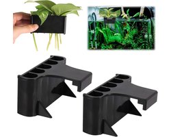 Aquarium Plant Houder - Plantenbak Beker - Aquarium Decoratie - 5 Gaten Ontwerp - 92 cm - Zwart