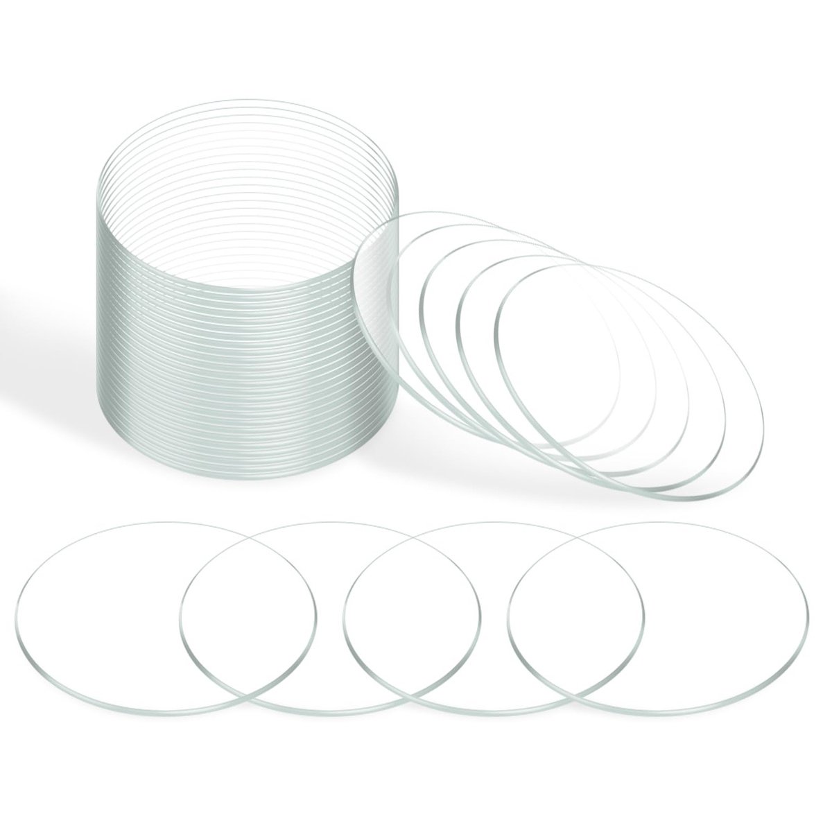SnelShoppen - 34-delige Horlogeglas Lens Set Convex Concave Gebogen Mineraalglas voor Laboratorium Meetbekers en Horloge Reparatie (16-35mm)