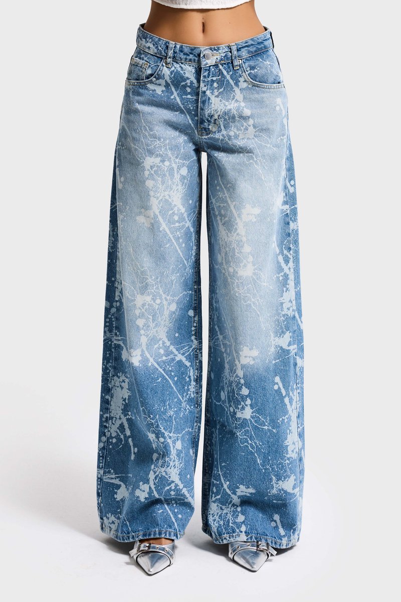 It's Basic - PRINTED PALAZZO MID RISE JEANS
