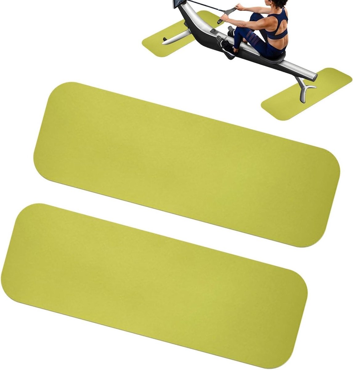 Loopbandmat - Vloermat Fitnessapparaat - Bescherming Vloer - Antislip Demping - 25x80cm - Fluorescerend groen