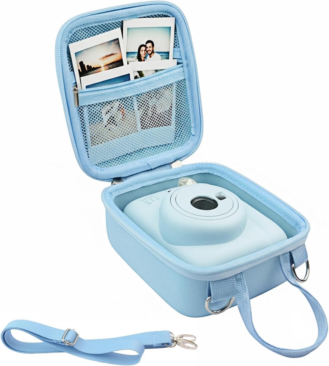 Duurzame Beschermhoes voor Fujifilm INSTAX Mini 12 en Mini 11 Instant Camera's - Blauw, Schokbestendig en Lichtgewicht