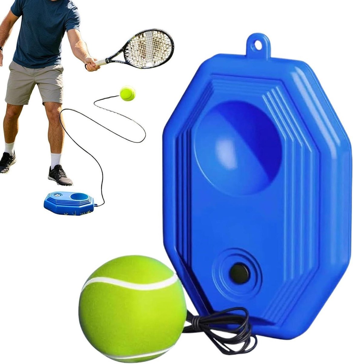 Tennis Terugkaatser Trainer - Tennis Rebounder - Tennis Oefenen - Wiebelvrij Ontwerp - 23 x 15 x 6.5 cm