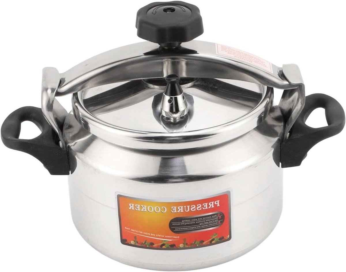 Drukpan Aluminium - Grote Pan - Veilig Koken - Explosiebestendig Ontwerp - 9 Liter - Zilver