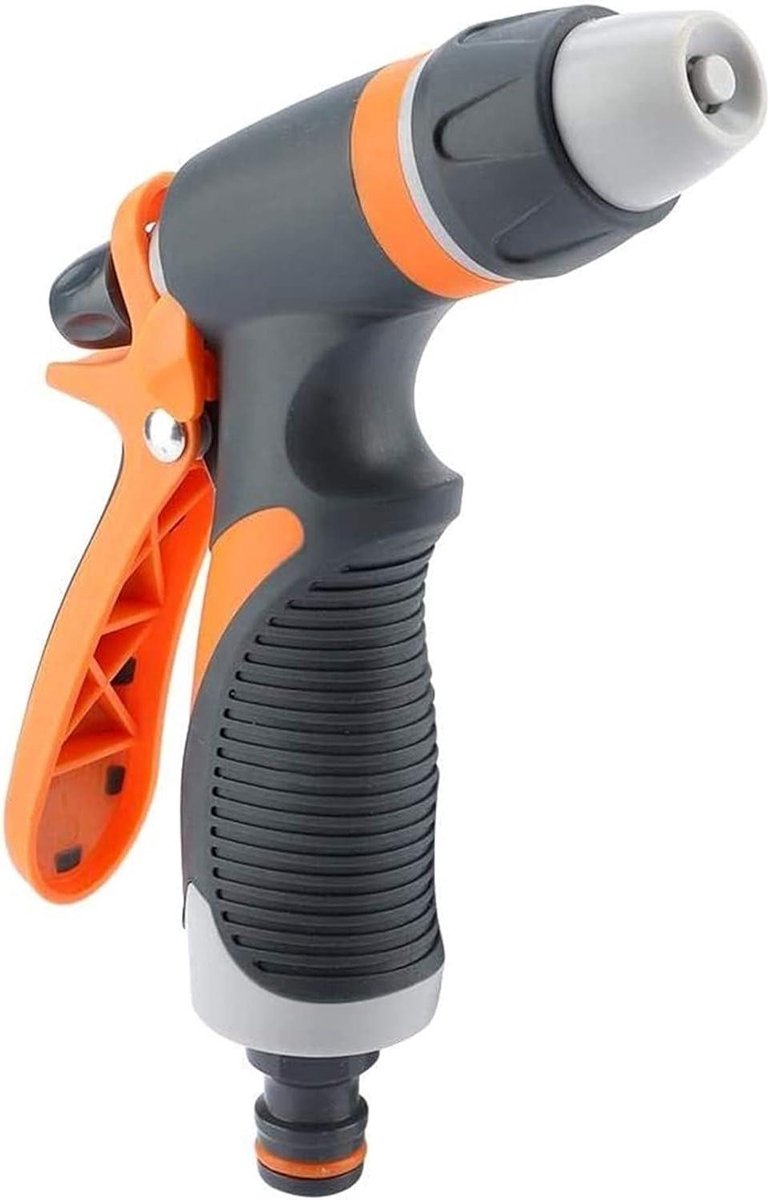 Tuinslang Spuitpistool - Waterpistool - Auto Wassen - Vier Spuitstanden - 19 cm - Grijs