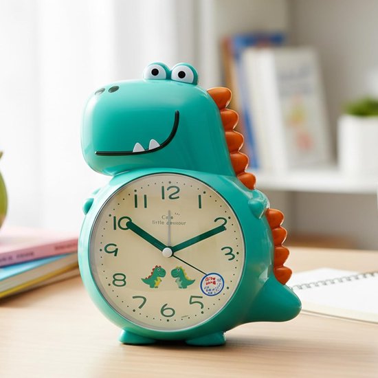 Kinder Wekker - Tafelklok Dier - Tijd Leren - Interactieve Spraakondersteuning - 19.5 cm - Groen van kinder — afbeelding 3
