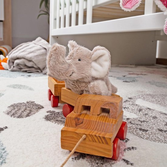 Olifant Knuffel - Pluche Olifantje - Onderweg Knuffelen - Handzaam Formaat - 16 cm - Grijs van Olifant — afbeelding 2