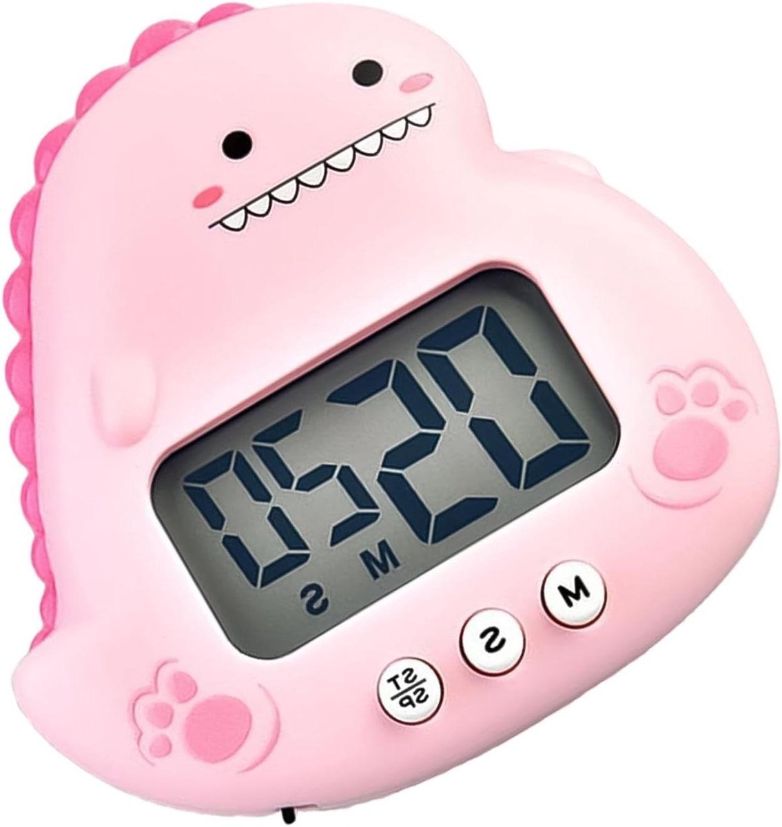 Keukentimer - Digitale Kookklok - Tijd Beheren - Dinosaurus Vorm - 10 x 10 cm - Roze
