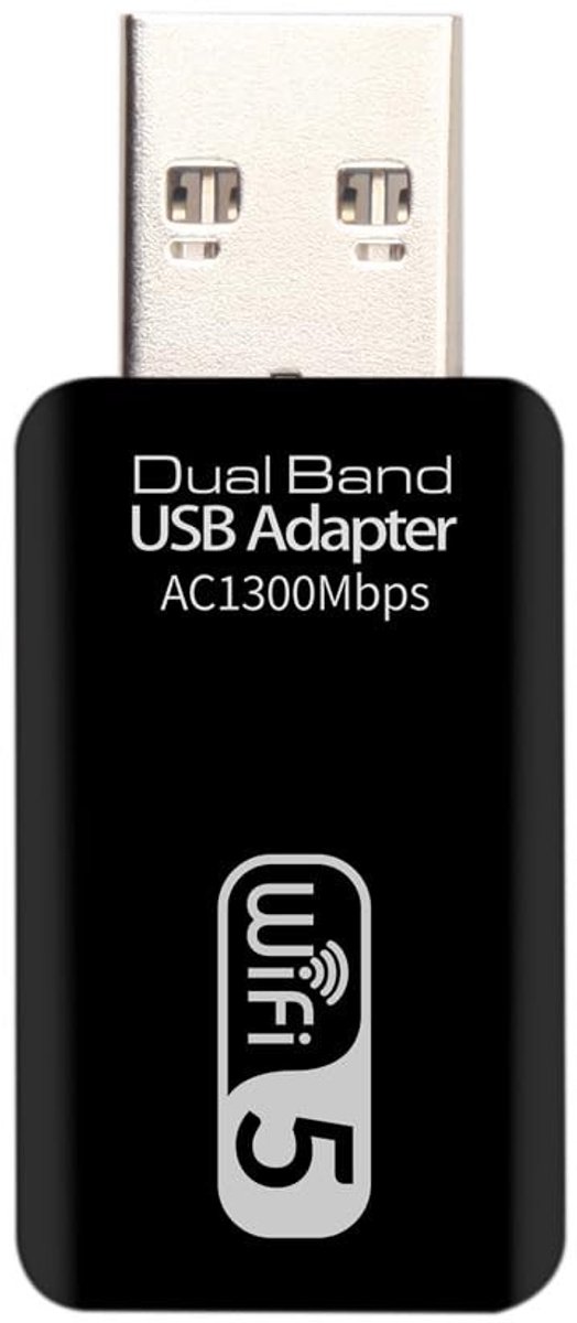 Dailygoody - USB Stick - Mini Stick - Hoge snelheid - DualBand - WiFi 5 Adapter - Geschikt voor PC - 1300 Mbps