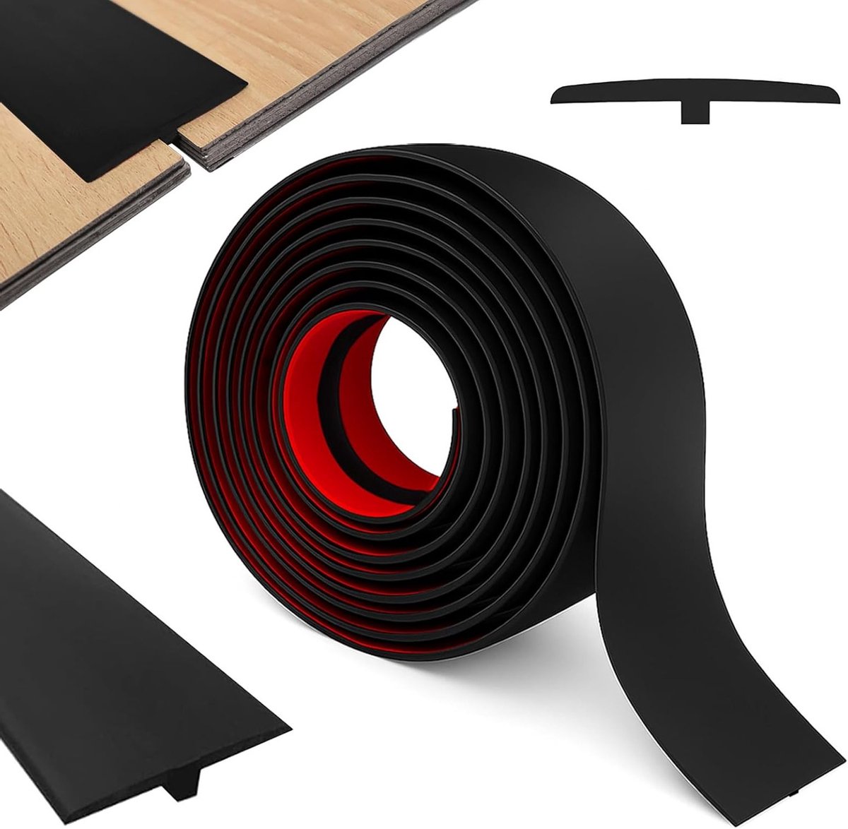T-profiel overgangsprofiel voor deurdrempels, zelfklevend PVC, 5 cm x 300 cm, ideaal voor