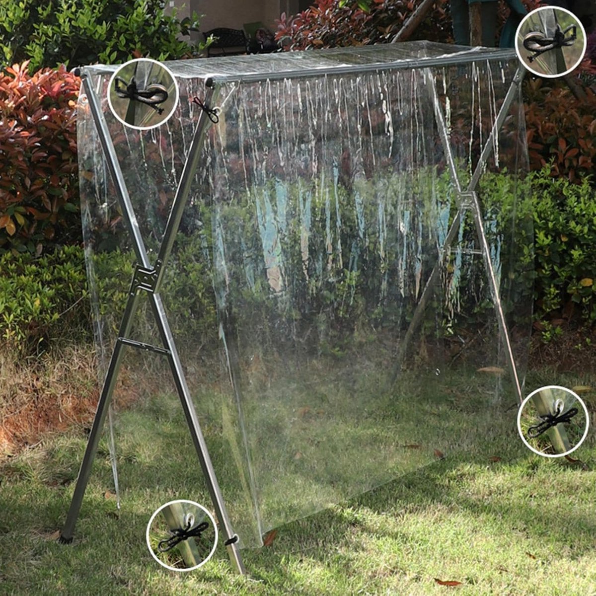Waslijnhoes - Drogerhoes Roterend - Kleding Drogen - Waterdicht PVC Materiaal - 75 x 55 x 105 cm - Transparant