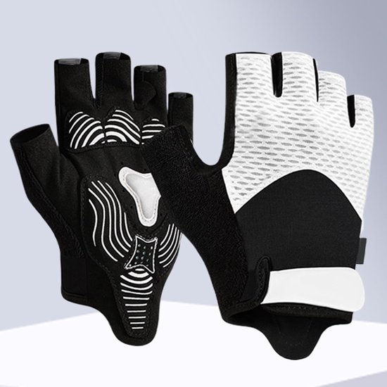 Fitnesshandschoenen - Trainingshandschoenen Gewichtheffen - Intensief Trainen - Gel-Vulling Ademend - One Size - Wit — afbeelding 5