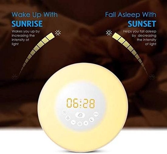 Wakker Licht Radio - Zonsopgang Wekker - Rustig Ontwaken - Simuleert Zonsopgang - 17x17x6.6cm - Groen — afbeelding 4
