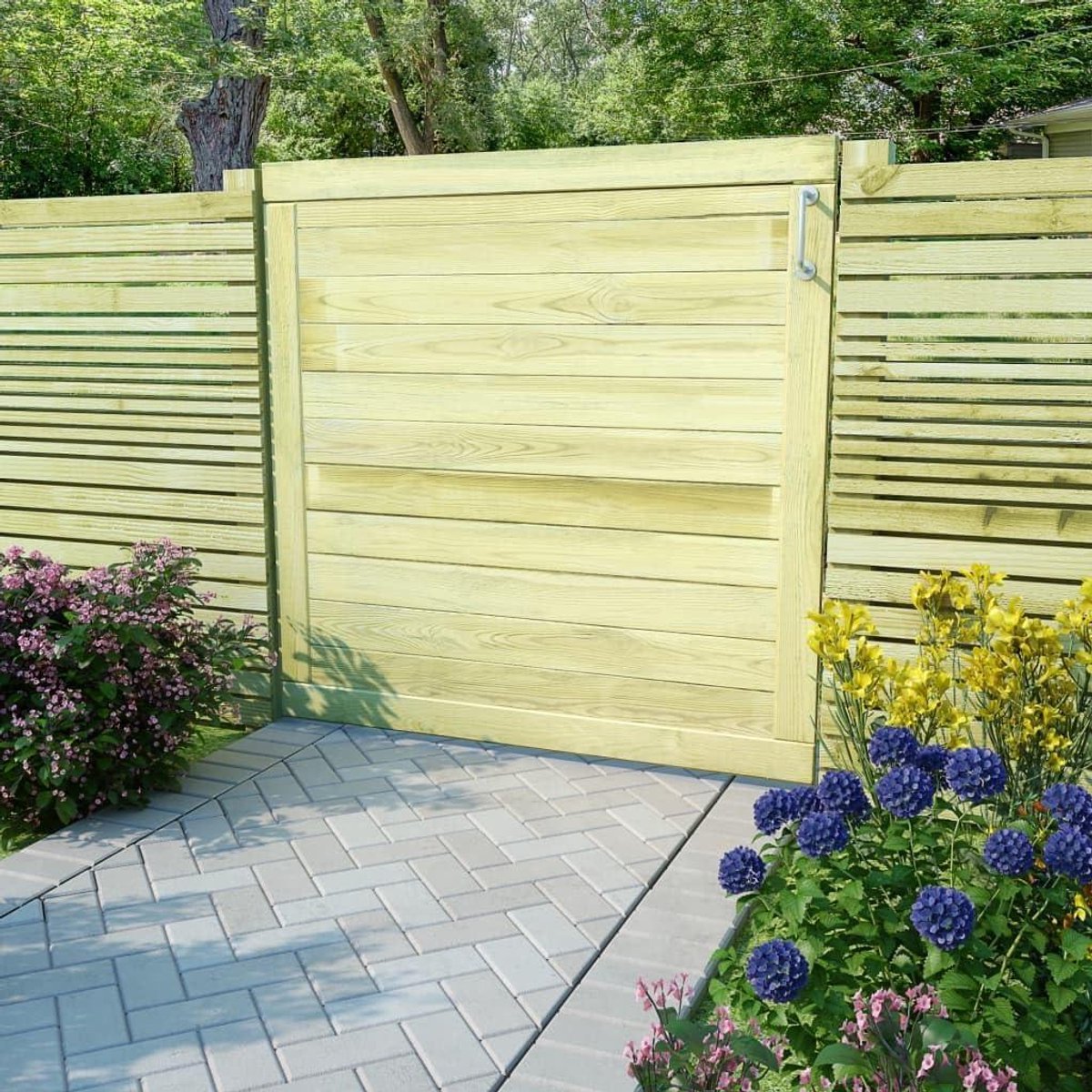Houten Tuinpoort - Houtenhek Poort - Tuin Afscheiding - Drukgeïmpregneerd - 100 x 100 cm -