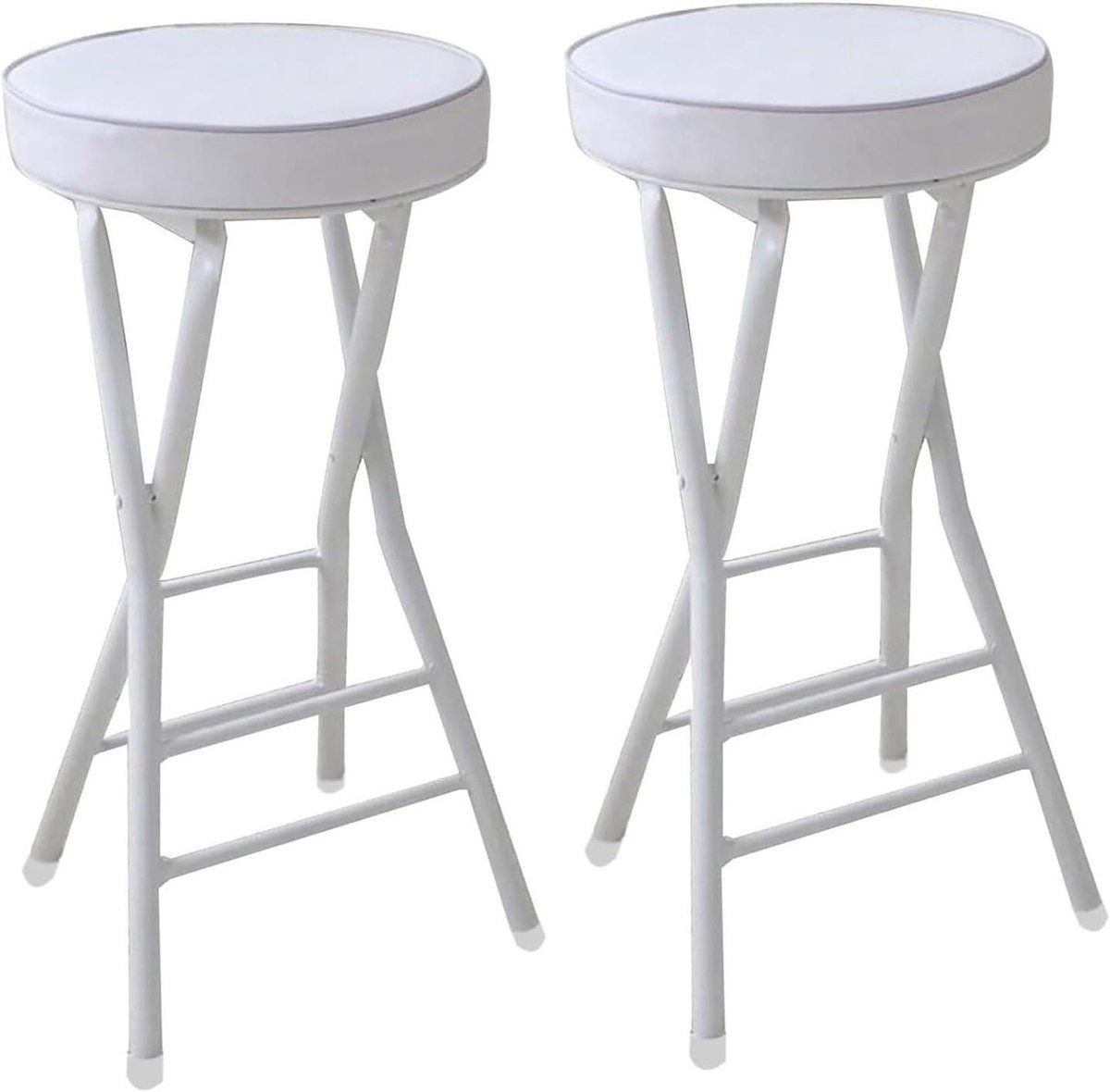Opvouwbare Barkrukken - Draagbare Krukjes - Zitplaats Creëren - Gevoerd Zitting - 65 cm - Wit