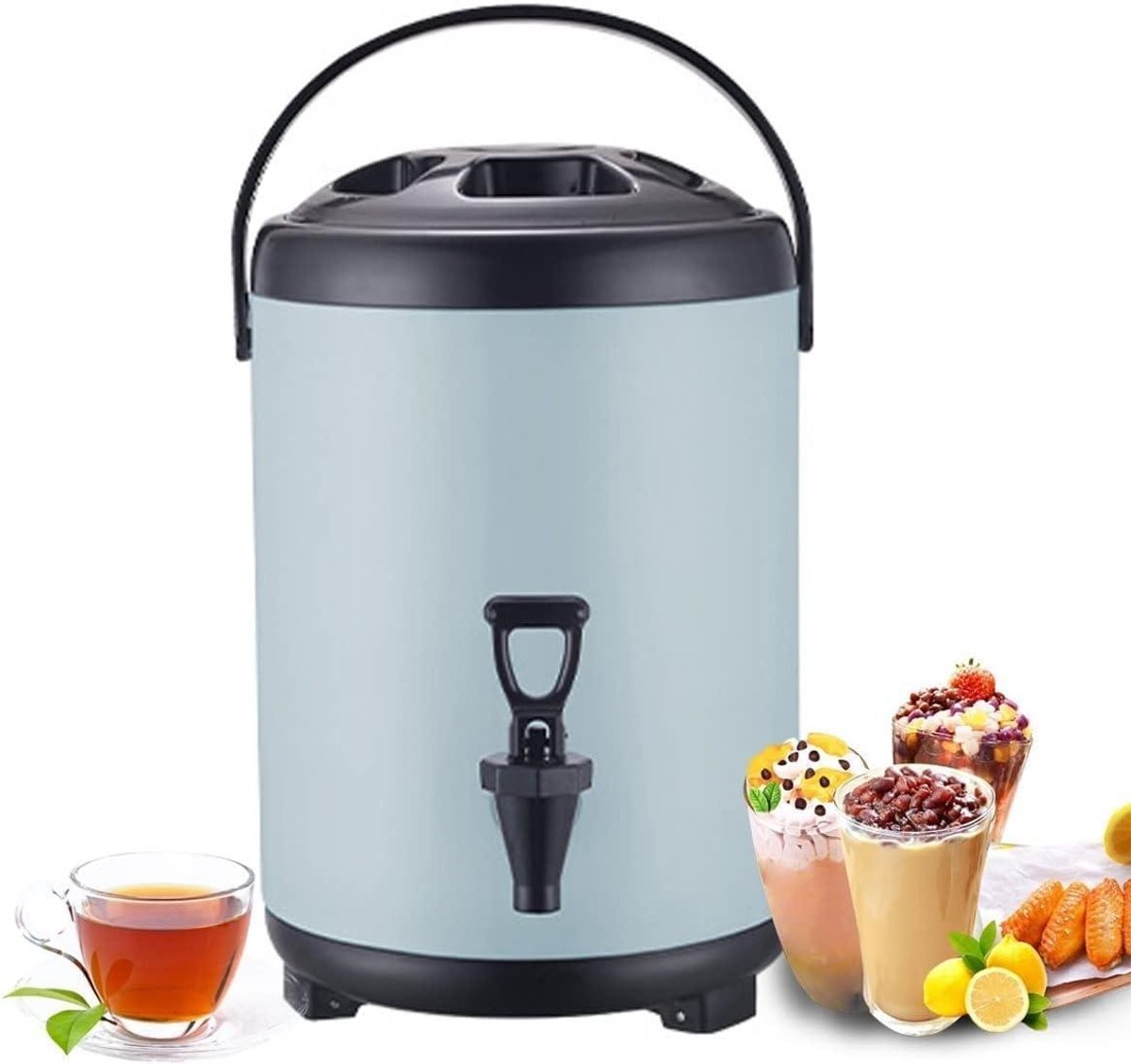 Water Dispenser Roestvrij Staal - Thermoskan Waterkoker - Warme Dranken Serveren - Dubbelwandige Isolatie - 10 Liter - Blauw
