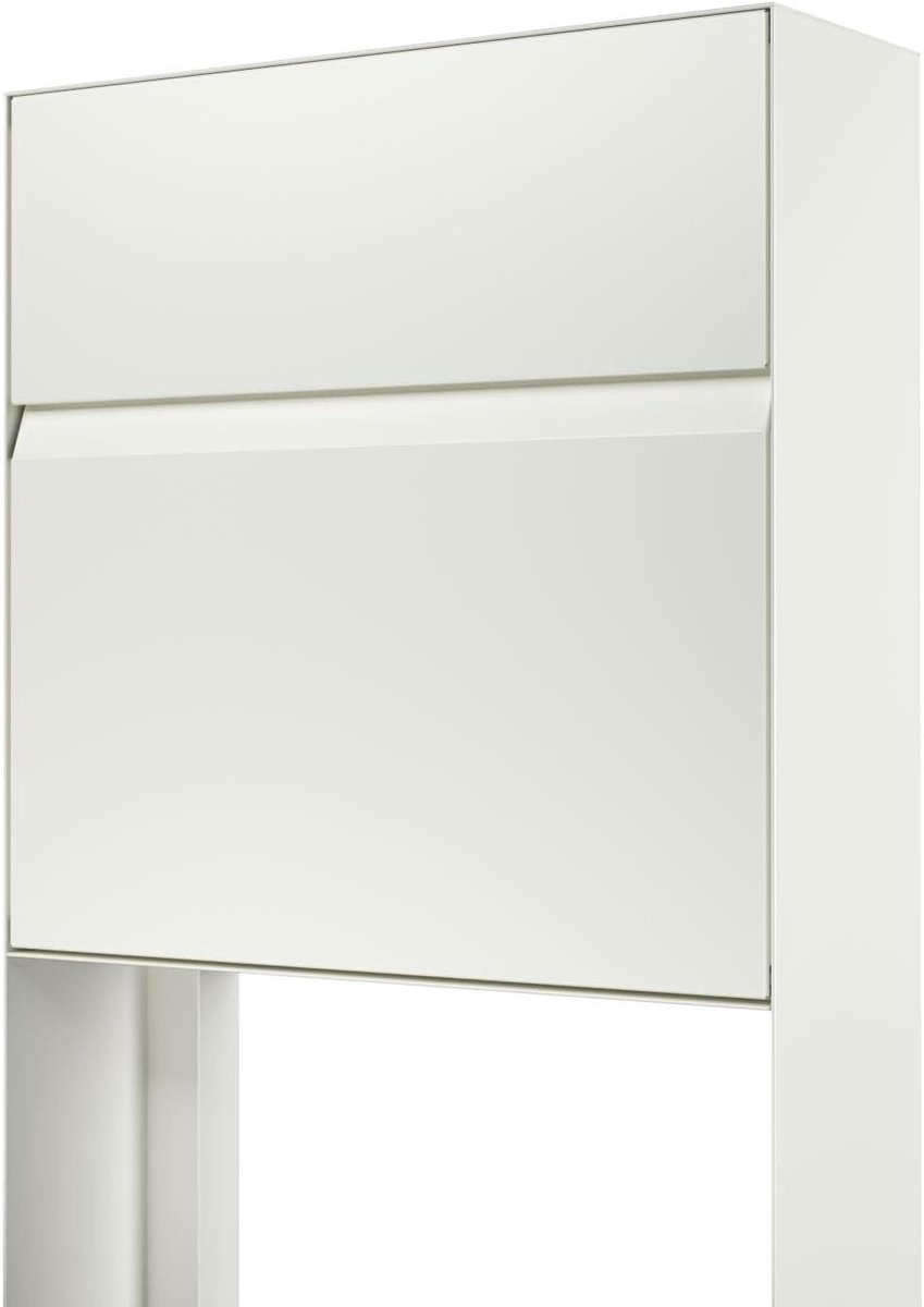 Staande brievenbus - Brievenbus staand - Post ontvangen - Verborgen slot - 118 x 435 cm - Wit