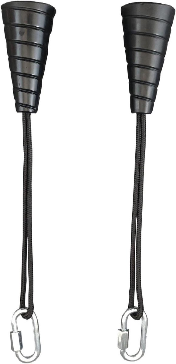 Triceps Touw Bevestiging - Kabel Machine Accessoire - Kracht Training - Verbeterde Handgreep - 35 cm - Zwart