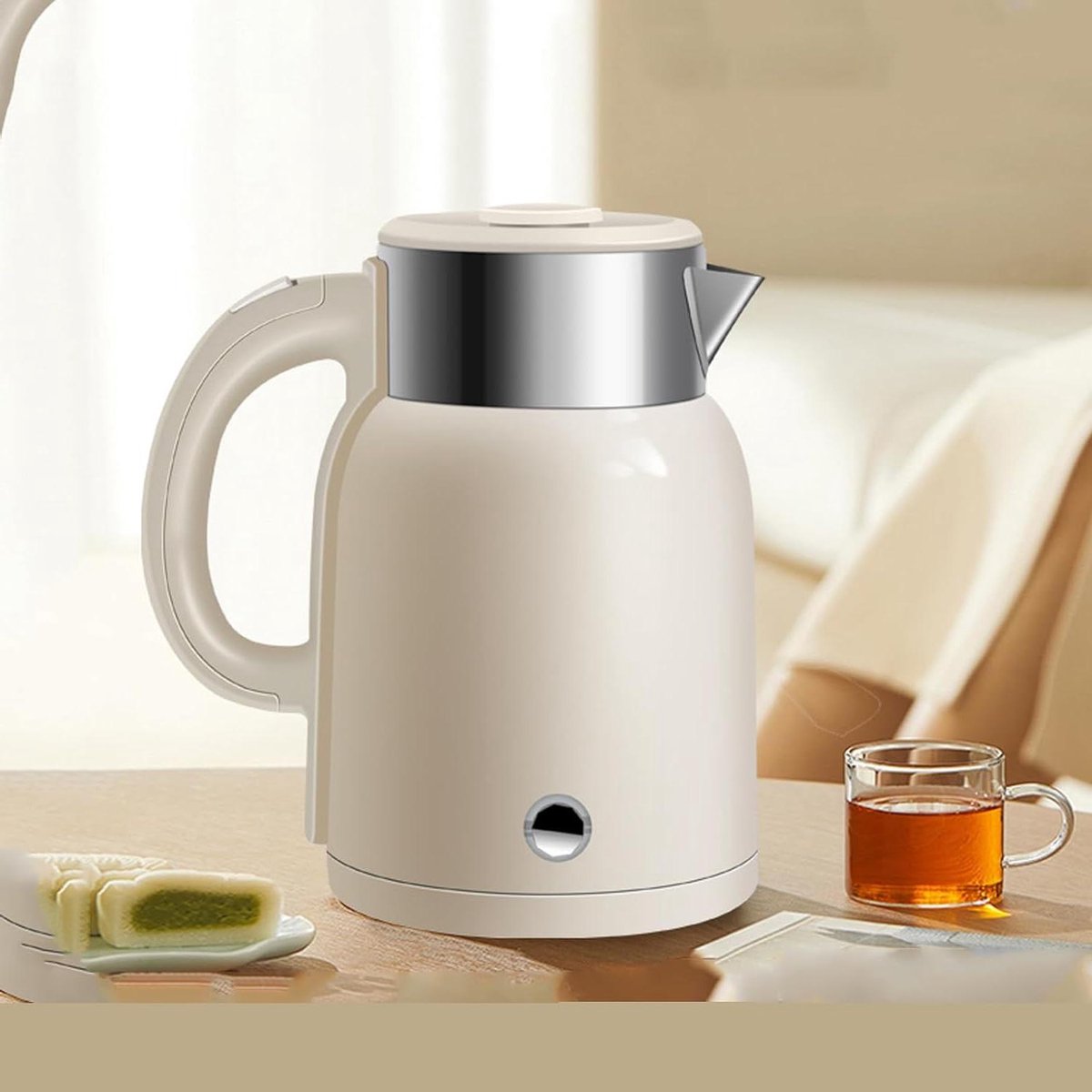 Elektrische Waterkoker - Waterketel Kookketel - Snel Water Koken - Dubbel Geïsoleerd - 2 Liter - Beige
