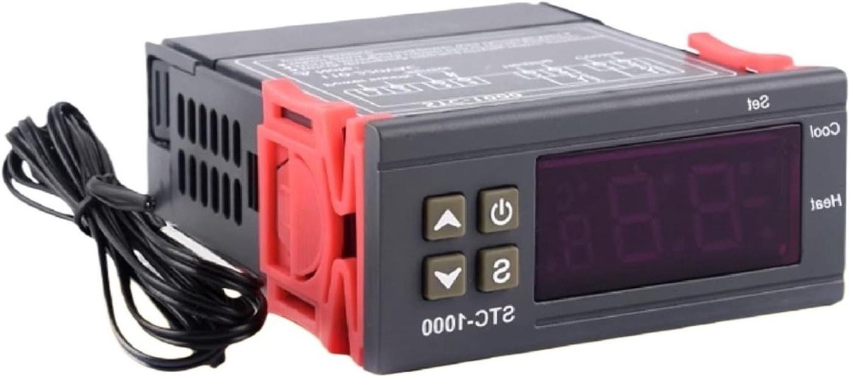 Digitale Temperatuurregelaar - Thermostaat Dubbel Relais - Broedmachine Aquarium - Automatische Koeling Verwarming - 10A 250VAC - Wit