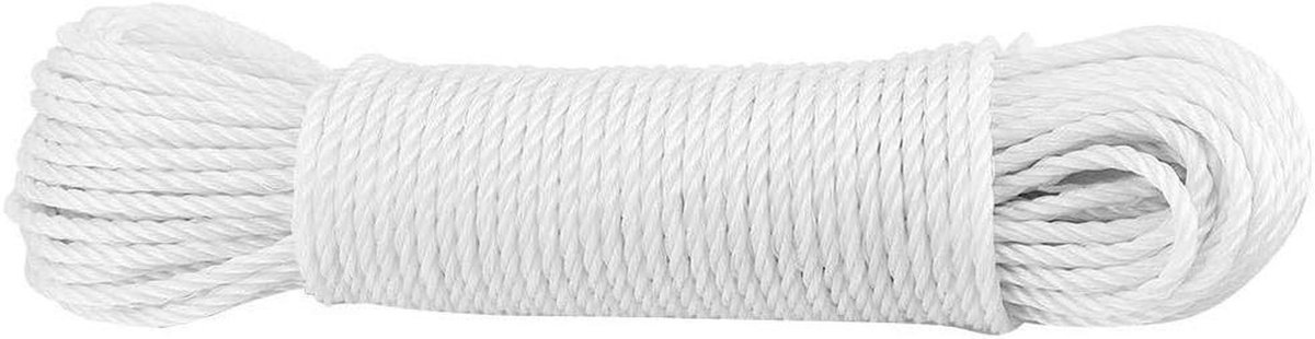 Nylon Waslijn - Lijnen koord - Kleding Ophangen - Hoge Treksterkte - 20 m - Wit
