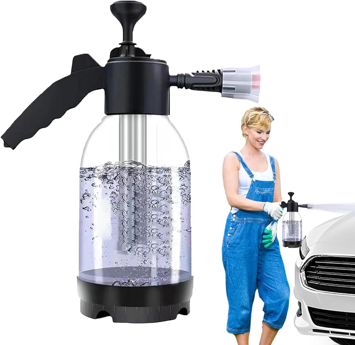 Schuimsproeier - Watersproeier Tuinsproeier - Voertuig Reinigen - Handpomp Zonder Hogedruk - 2L - Zwart