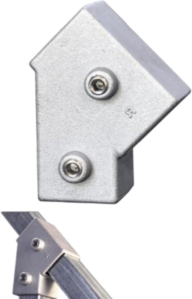 Stalen Buisverbinding - Vierkante Connector - Frame Bouwen - Lasvrije Installatie - 20x20 mm - Zilver
