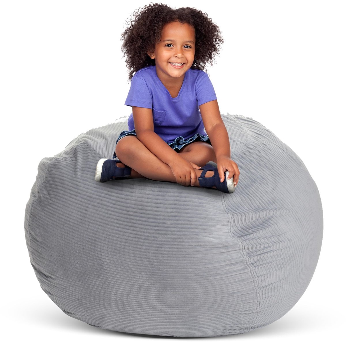 Dailygoody - Zitzak - Opbergzak - Comfortabele opslagplek - Lichtgrijs - Voor knuffels en speelgoed - Ideaal voor kinderkamers en speelruimtes