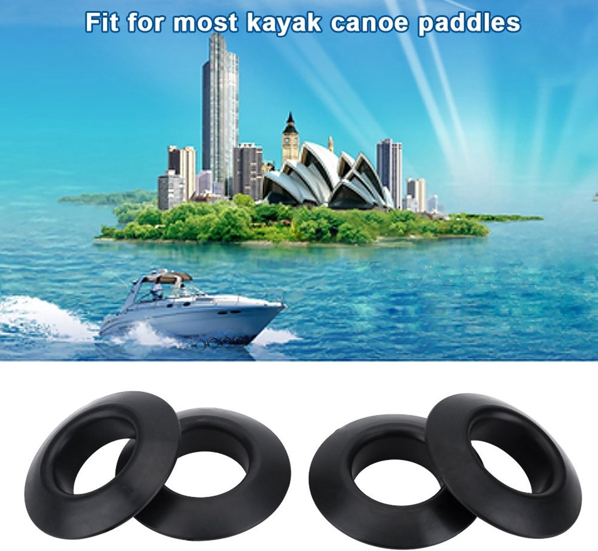 Dailygoody - Drip Rings - Kayak Paddle Accessoire - Duurzaam Rubber - Zwart - Waterdicht - Geschikt voor Kayak en Canoe - 4 Stuks