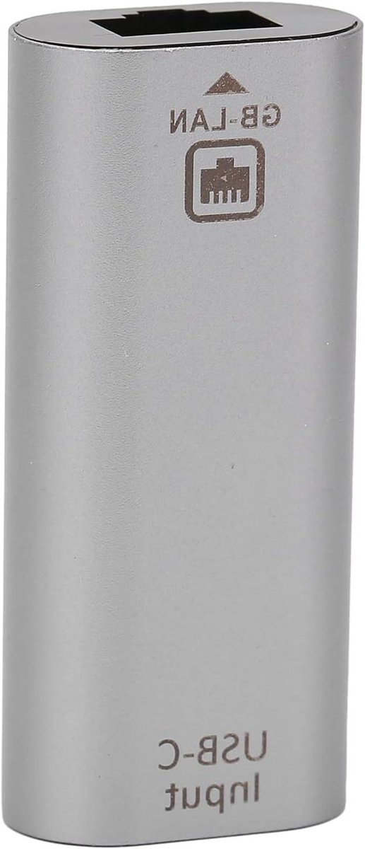 Ethernet Adapter - LAN Kabel Poort - Internet Verbinding - 1000Mbps Snelheid - 8x4x2 cm - Zilver