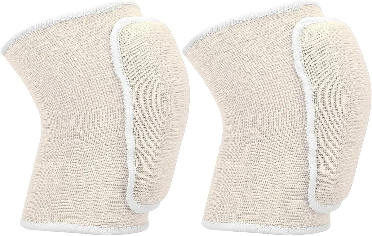 Kindersportkniebeschermers - Kniebeschermers kinderen - Sport en dans - Schokabsorberend sponspantser - One size - Wit