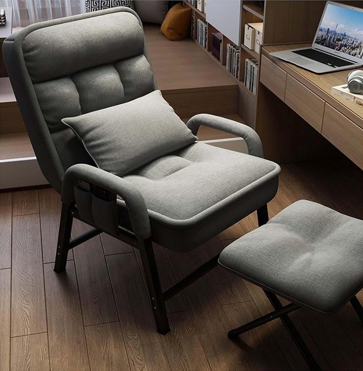 Fauteuil met voetensteun - Relaxstoel loungestoel - Ontspannen in huis - Verstelbare rugleuning - Niet gespecificeerd - Niet gespecificeerd