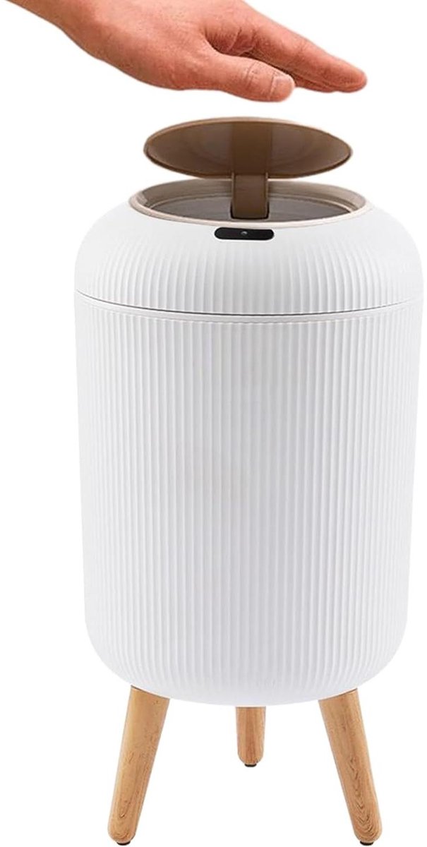 Slimme Afvalemmer - Pedaalemmer Sensor - Afval Beheren - Contactloos Deksel - 10 Liter - Wit