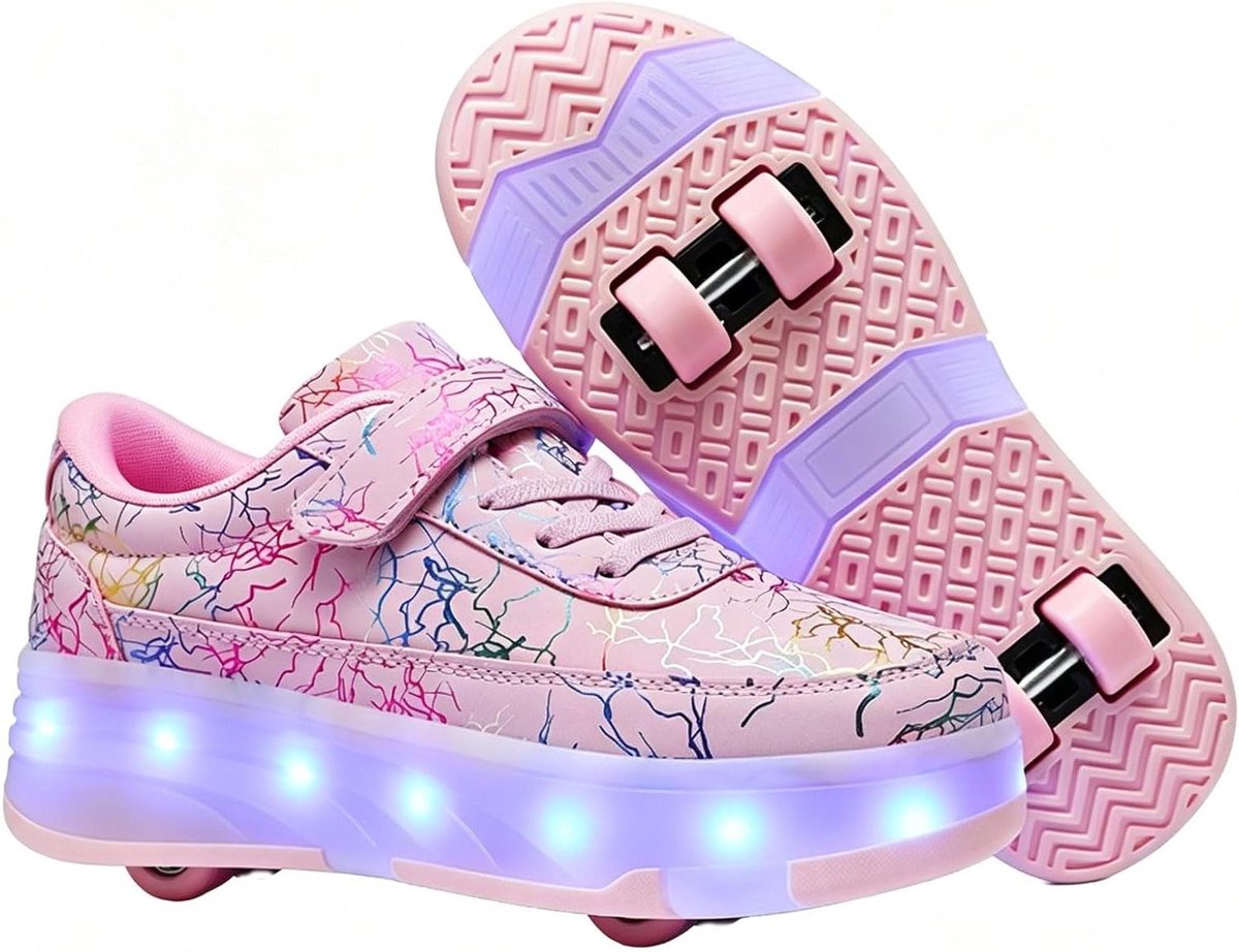 Rolschaatsen Kinderen Schoenen met wielen Buiten spelen Dubbele rij wielen 2-in-1 ontwerp