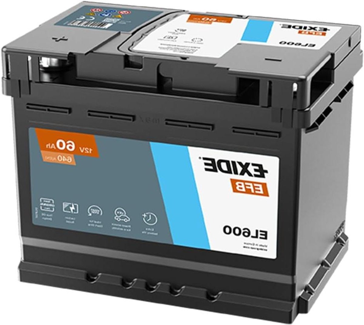 Autobatterij - Startaccu - Motor starten - Hoge cycluseisen - 70Ah 640A - Zwart