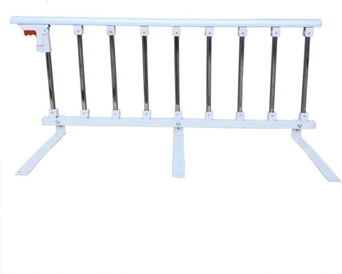 Opvouwbare bedleuning - Zijbescherming bed - Veilig uit bed - Robuuste metaalconstructie - 96 of 122 cm - Zilverkleurig