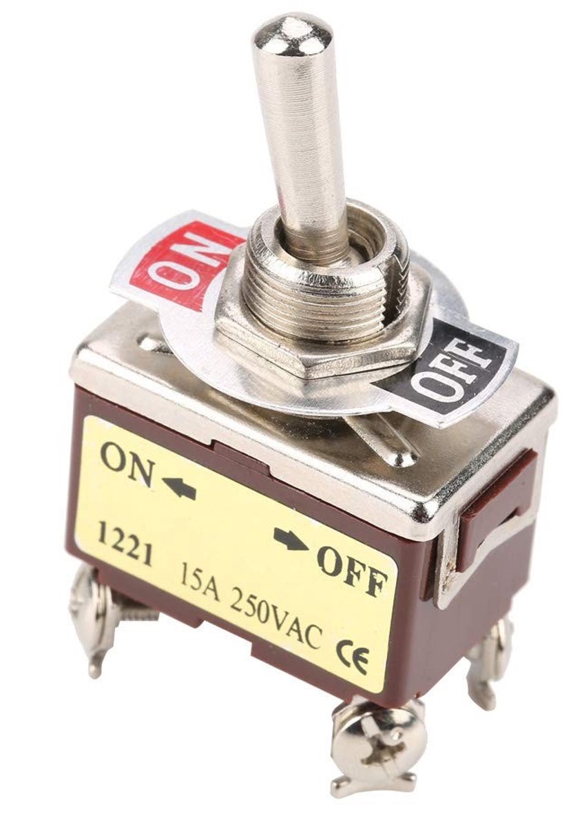 Dailygoody - Onderbreking 230V - 2-stand tuimelschakelaar - Compact formaat - 4 pinnen - Geschikt voor auto en huishoudelijke apparaten