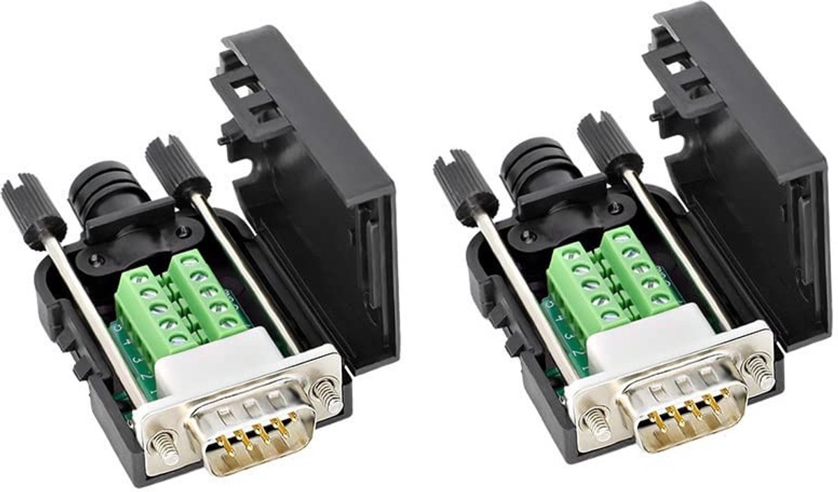 Dailygoody - DB9 terminal block adapter - RS232 connector - 3-positie terminal - Zwart - DB9-9-pin - Ideaal voor elektrische verbindingen - Compact fo