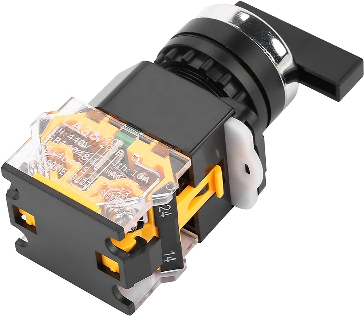 Dailygoody - Draaischakelaar - 3 Positie - Momentary Rotary Switch - Lange Handgreep - Auto Reset Switch - Industrieel - Elektrische bediening