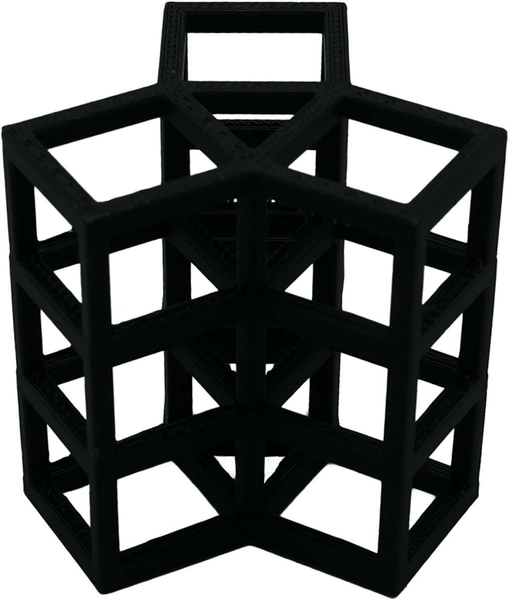 Kuva Garnalen Hotel L – 3D Geprinte Schuilplaats voor Garnalen – 6x6x6cm Zwart