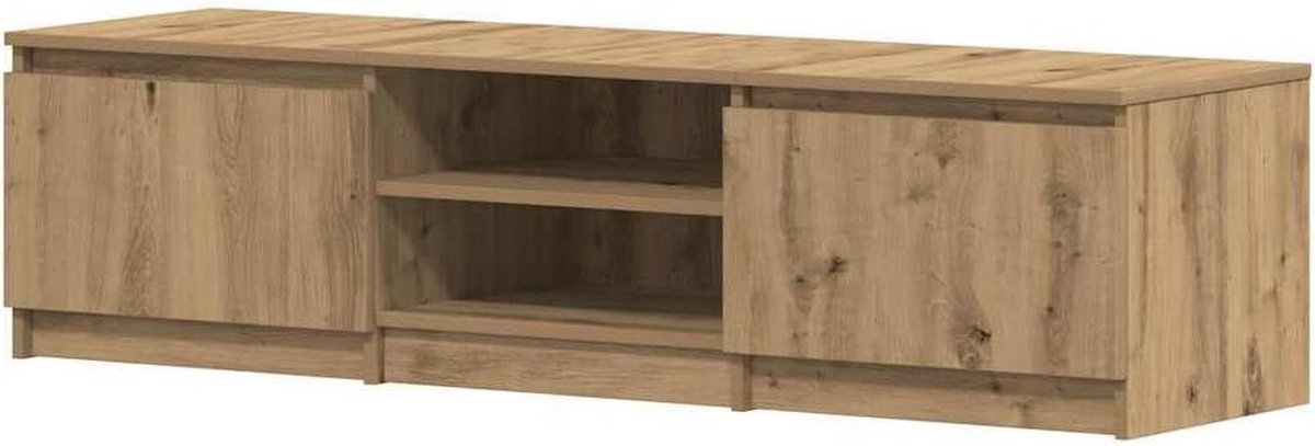 Tv-meubel - Mediabuffet Hout - Media Opslag - Robuust Design - 140 cm Breed - Artisan Eiken
