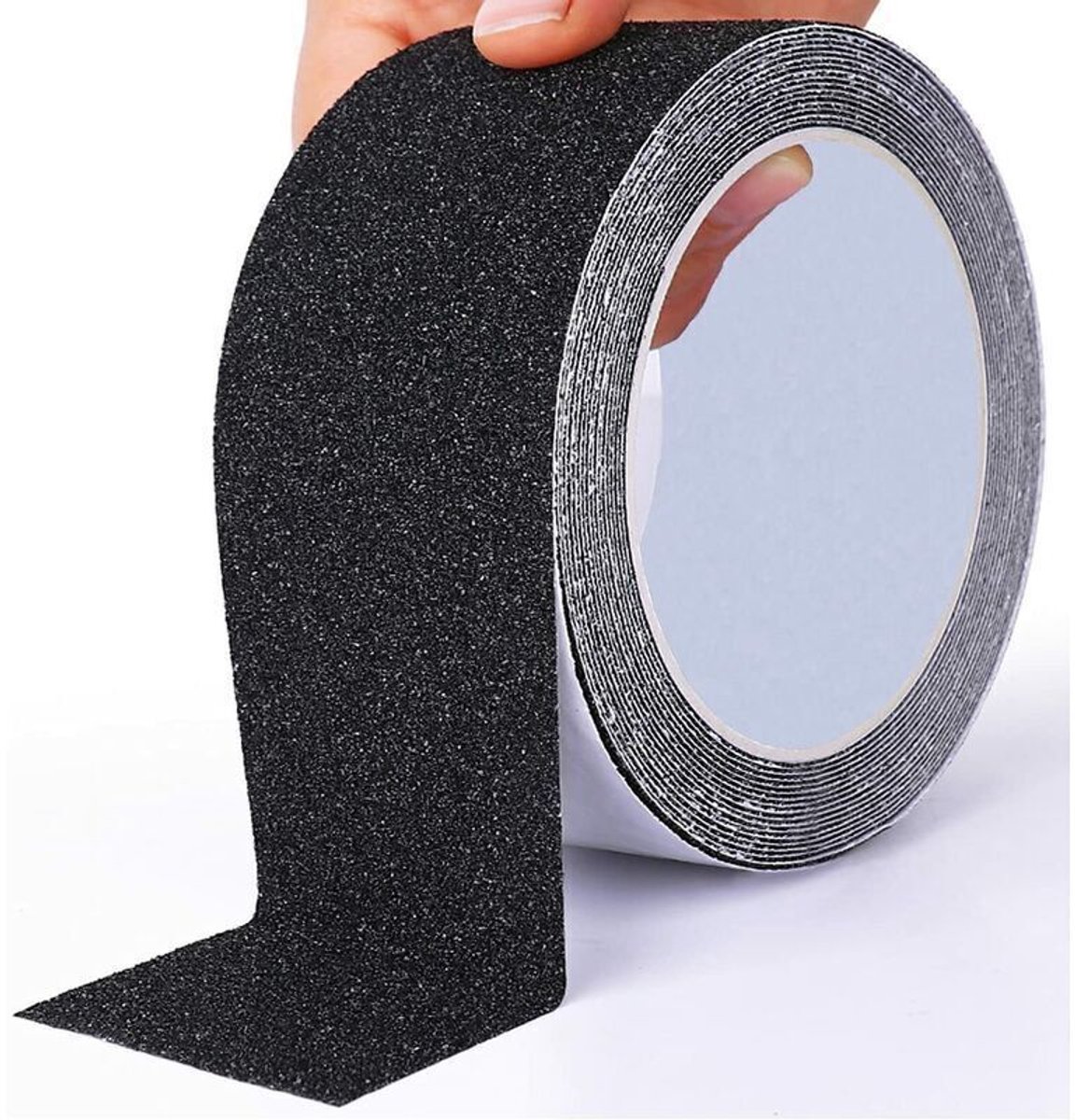 Zwarte antislip tape geschikt voor buiten, 5 cm x 10 m, antislip tape geschikt voor trappen, antislip veiligheidstape, antislip tractietape, geschikt voor veiligheid op de werkplek en geschikt voor levensreddende doeleinden.