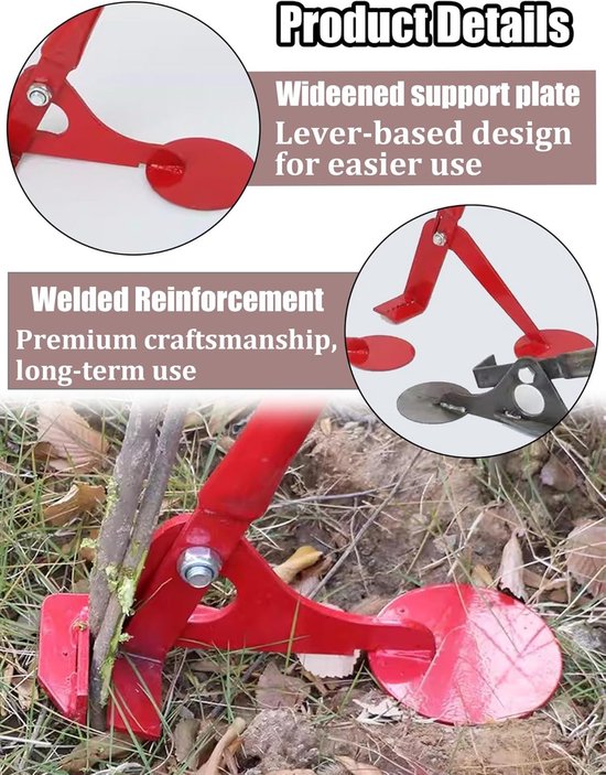 Gereedschap Paalverwijderaar - Worteltrekker Boomtrekker - Tuin Opruimen - Arbeidsbesparende Hefboom - 1 kg - Rood — afbeelding 5