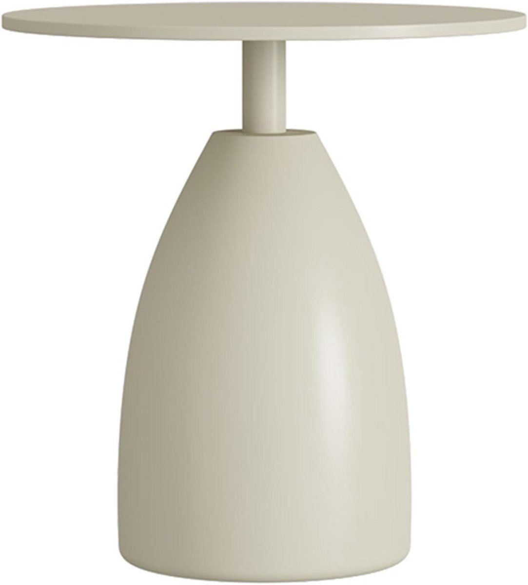 Ronde bijzettafel - Kleine salontafel - Ontspanning en decoratie - Gemaakt van koolstofstaal - 50x60 cm - Beige