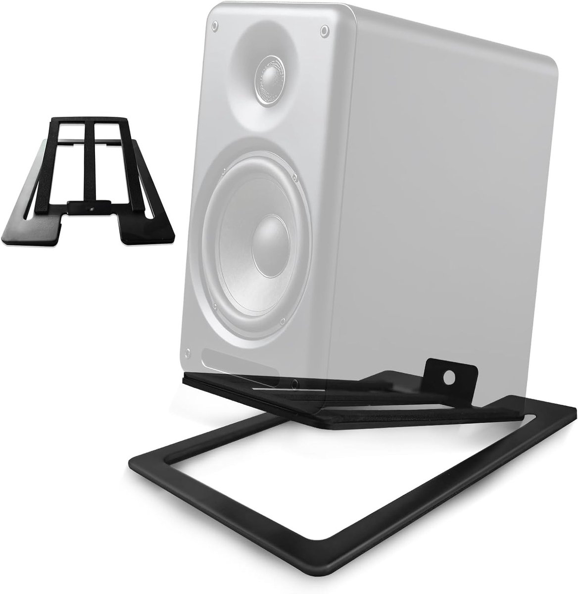 Stabiele Speaker Stand voor Desktop, Set van 2 Zwart - Ideaal voor Kantoor en Gaming, Geluidsisolatie en Geschikt voor Speakers tot 5 kg