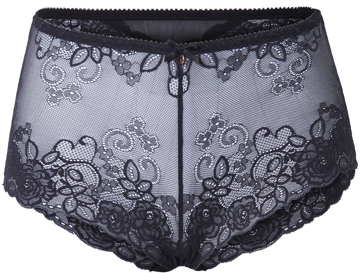 TruYou - Dames - TruYou panty mesh kant - Zwart - Maat 58+