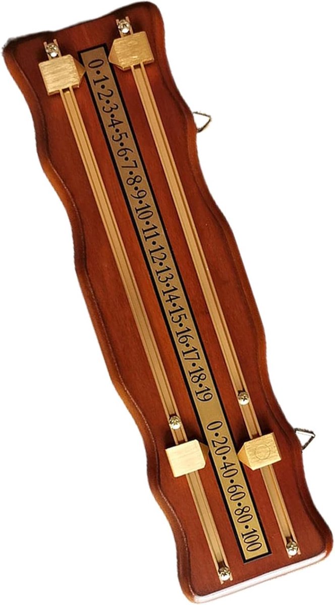 Biljart Scorebord - Pool Tafel Scorehouder - Spel Score Bijhouden - Robuust Hout Metaal - 43cm x 12cm - Bruin — afbeelding 5