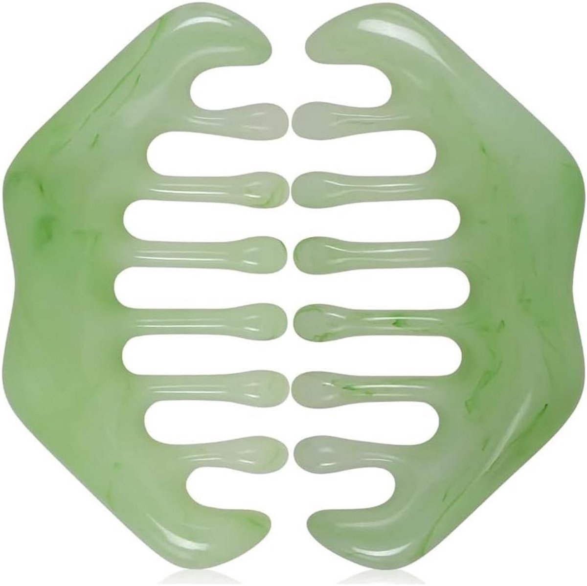 Hoofdmassagekam - Hoofdhuidkam Guasha - Hoofdhuid Ontspannen - Druppelontwerp Acupunten - 100x51 mm - Groen