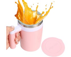 Elektrische Mengbeker - Zelfroerende Beker - Snel Drankjes Maken - Magnetisch Roerontwerp - 380 ml - Roze