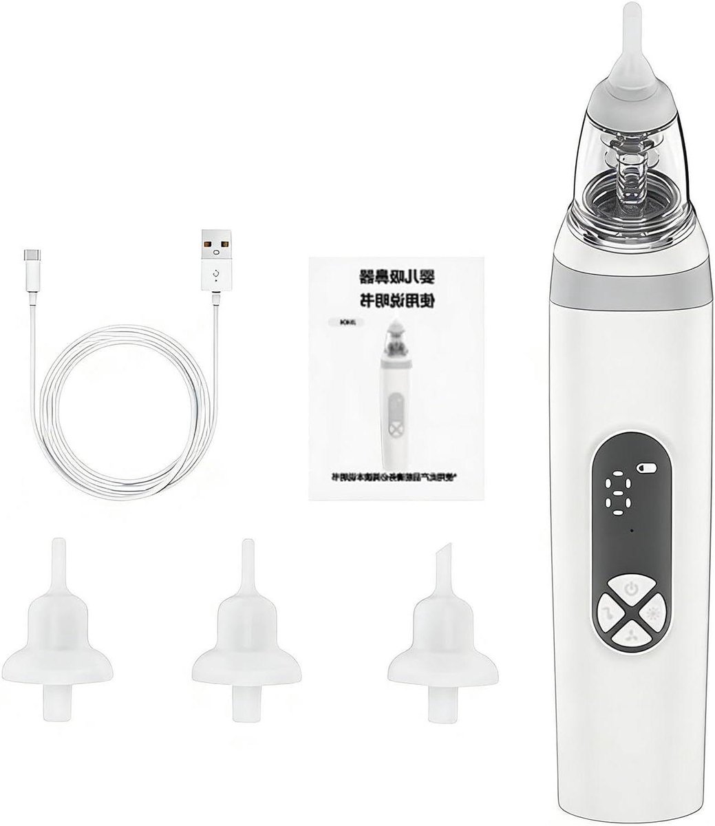 Neuszuiger - Slijmverwijderaar Baby - Babyverzorging - Stille Machine - 3 Zuigstanden - Wit